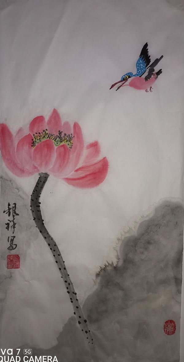 书画作品：荷塘雅趣 作者：彬长分公司 崔银祥.jpg